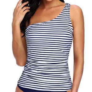 Cute One Shoulder Tankini Top